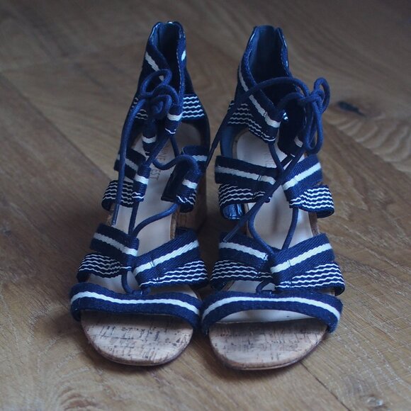 Nine West | Strappy Lace Up Block Heel Sandals - Picture 3 of 5
